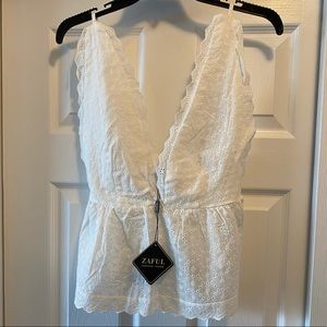 NWT white lace top